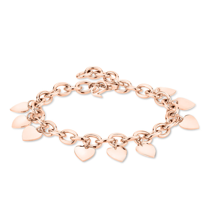 Endless Love Armband mit mehreren Herzanhängern in Roségold