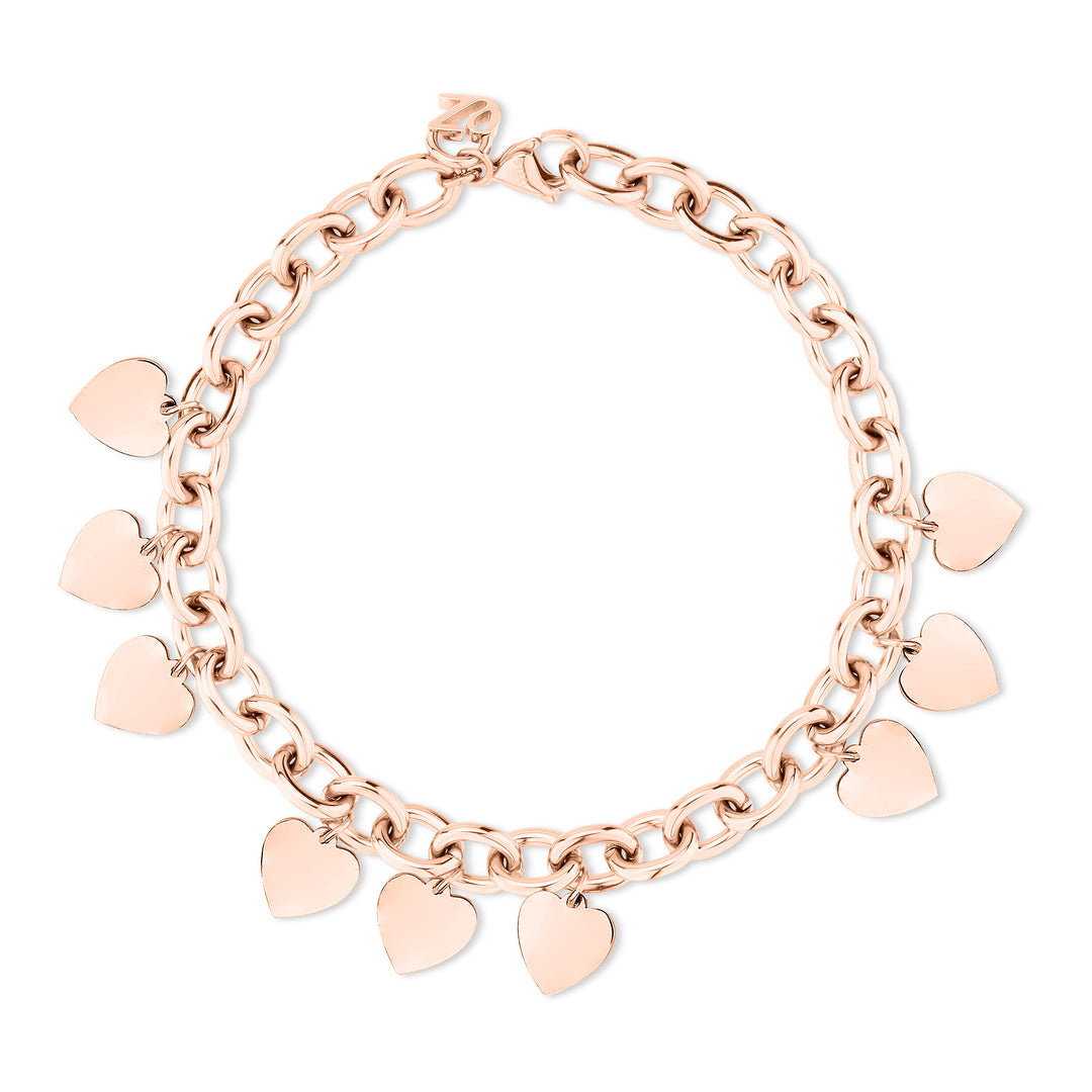 Endless Love Armband mit mehreren Herzanhängern in Roségold