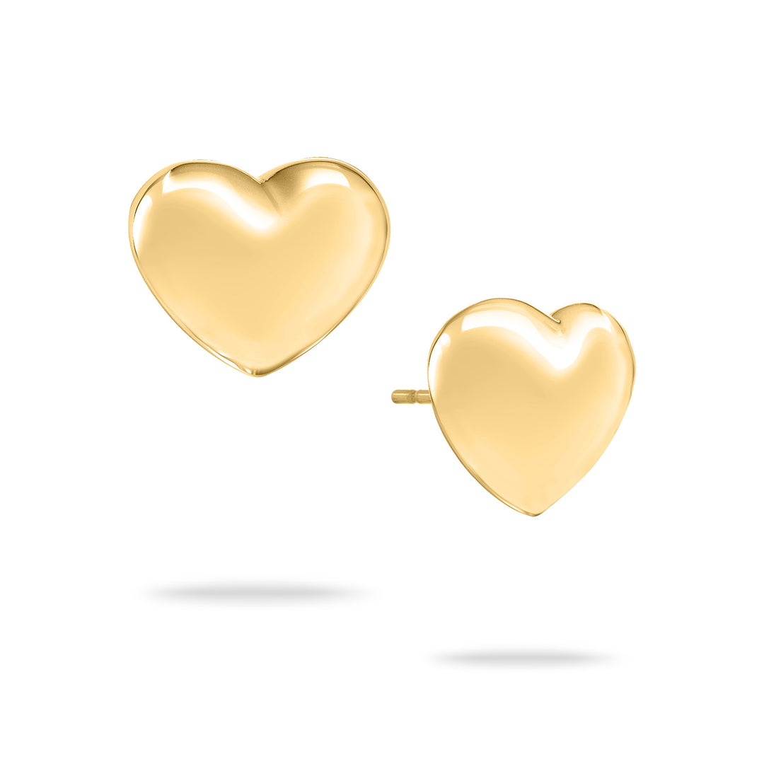 Puffy Heart Ohrstecker Herzform in Gold